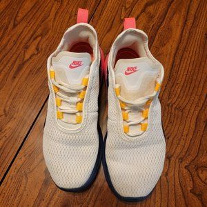 nike air max motion 2 White/Navy Blue/Pink/ Laser Orange C16515-100, Size 7